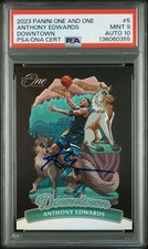 2023-24 Panini One & One Downtown Signed Anthony Edwards SSP Card Auto PSA 9/10