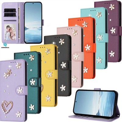 Diamond Heart Wallet Case Handyhülle für OnePlus 15 15T 13 12 11 10R Nord 5 4 3