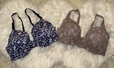 2 Warners 01593 This Is Not A Bra Full Coverage T-Shirt Bras Floral Womens 34C
