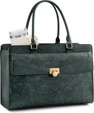 LOVEVOOK Laptop Tote Bag for Women, PU Leather Work Bag, Teacher Tote  with Lar