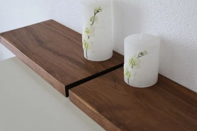 2x Wandboard Nussbaum Massiv Holz Board Regal Steckboard Regalbrett NEU Brett - Bild 1 von 4