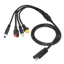 4-in-1 Solar Connector Extension Cable, SAE to XT60 Female/DC 5.5x2.1mm/DC