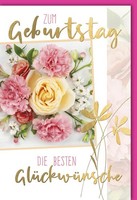 Geburtstag - GlüCkwunschkarte Im Format 11,5 X 17 Cm Mit Umschlag - Drei Rosa Ne