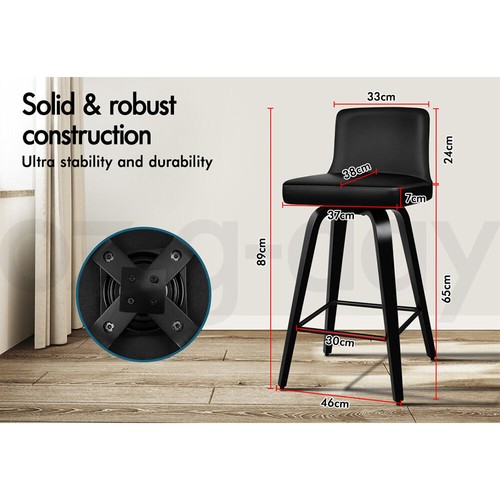 ALFORDSON Swivel Bar Stools Bailey Kitchen Wooden Dining Chair 2x/4x - Picture 2 of 38