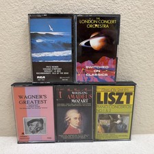 Lot of 5 Vtg Orchestra/Symphony Cassette Tapes Mozart,Wagner,Chic.Sym,London Or