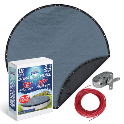 PoolCoverChoice Winter Swimming Pool Cover for 33 ft Round Pool