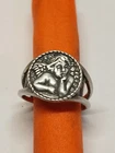 Vintage Estate Sterling Silver - Braided Cherub Angel Signet Ring Size 7 - 5g