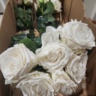 Roses White Real Touch Artificial Flowers with Stems Raz Imports  18 in total — photo 1