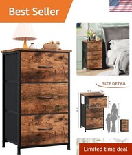 Versatile 3-Drawer Storage Organizer with Fabric Bins - Ideal for Home Office
