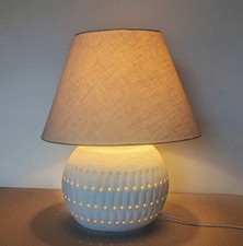 IKEA Ceramic Table Lamp Light Up Base & Top Rare Vintage 
