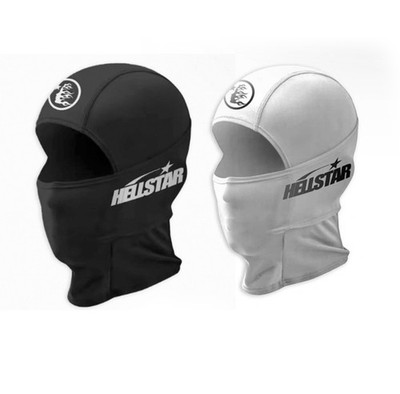 HELSTAR Black and White Winter Balaclava Unisex Adults Solid Logo Hat