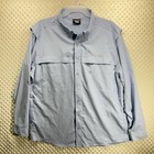 Shimano Fishing Shirt Men's 2XL Long Sleeve Blue Button Down Breathable Mesh