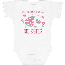 Inktastic I'm Going To Be A Big Sister Baby Bodysuit Children Sis Girl Pink Cute
