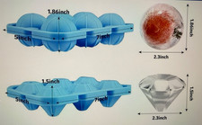 2 PACK SILICONE ICE BALLS 1 DIAMOND  1 SPHERE For chilling Whiskey  drinks