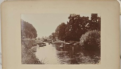 Viktorianischer Albumen-Druck doppelseitig: Sonning Bridge & Sonning Lock, Thame