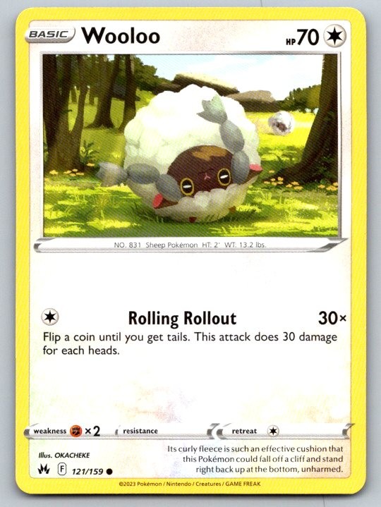 Wooloo 121/159 Common Crown Zenith Pokemon Near Mint
