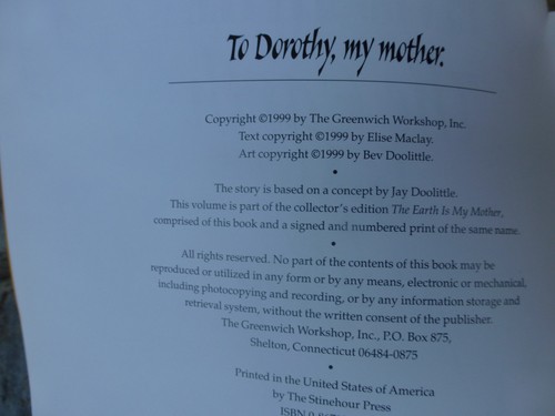 The Earth is My Mother : Collector's Edition by Bev Doolittle - hardcover book - Picture 5 of 10