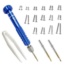 Eyeglass Repair Kit Screwdriver Set Glasses Screws Precision Tool Blue 2in1