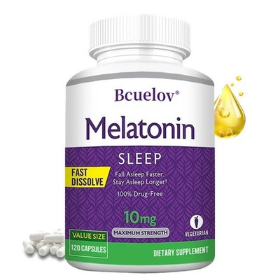 Melatonin 10 Mg Instant 120 Capsules - Natural Flavor, Fall Asleep Faster, Sleep