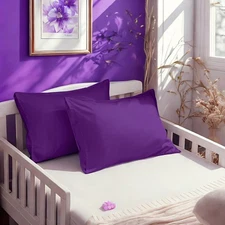 Two Cotton Toddler Pillowcases Luxuriously Soft Breathable Envelope Closure