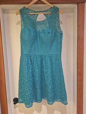 #ad Le Chateau Womens XL Fit and Flare Dress Turquoise Padded Chest C $40.00