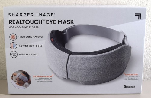 Sharper Image RealTouch™ Massaggiatore MASCHERA OCCHI Caldo + Freddo con Audio Bluetooth - NUOVO - Foto 2 di 11