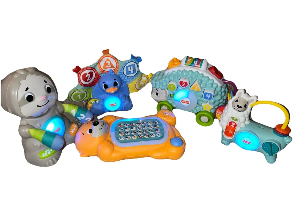 Fisher Price Linkimals lote de 5 pavo real, llama, cerdo de seto, perezoso, nutria **Fotos Foto 4 de 4