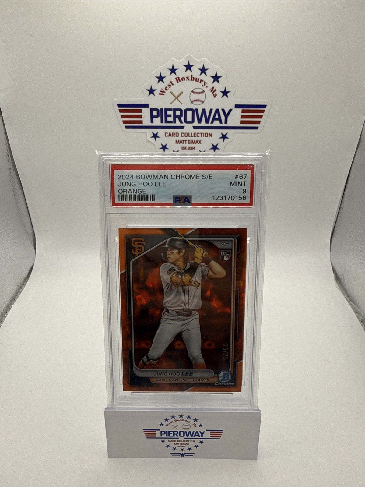 2024 Bowman Chrome Sapphire Edition Jung-Hoo Lee #67 Orange /25 (RC) PSA 9
