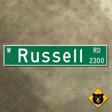 Las Vegas Nevada Russell Road street sign west 2300 block Clark County 25x5