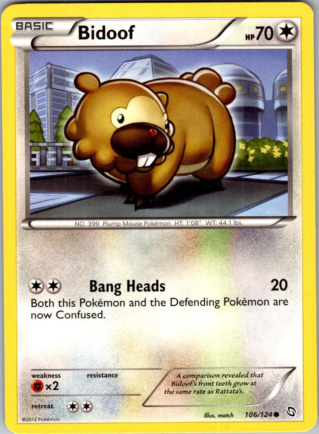 Bidoof 106/124 Common Dragons Exalted Pokemon Lightly Played