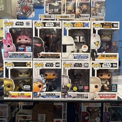 lot 8 Funko Pop Star Wars Inquisitor 166 Loth Cat 799 Boba Prototype 08 Luke 94