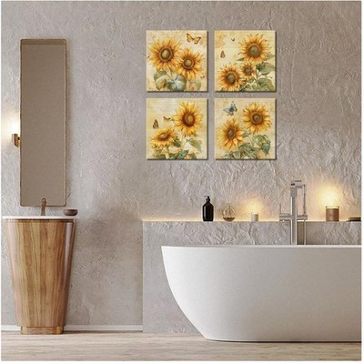 Yellow Sunflower Floral Painting Bundle