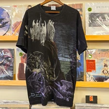 Vintage Liquid Blue Gustave Dore All Over Print Shirt XL 90s AOP