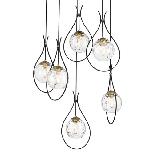 Minka Lavery 1536 Cody 6 Light 28"W Pendant - Coal / Soft Brass - Picture 4 of 8