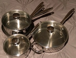 Wolfgang Puck Collection Cookware Set 8-Piece 18-10 Stainless Steel 