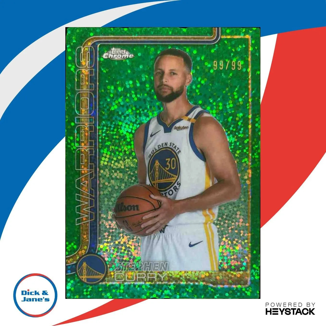 2025-26 Topps Chrome Stephen Curry Image Variation Green Speckle /99 #201 SSP