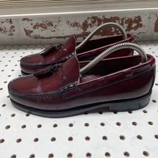 GH Bass Weejuns Shoes Mens 7D Burgundy Leather Larkin Tasseled  Loafers