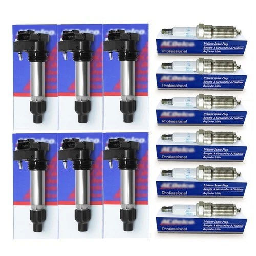 Paquete de 6 bobinas de encendido 12632479 D515C y bujía 41-109 para GMC Chevrolet Buick Foto 2 de 4
