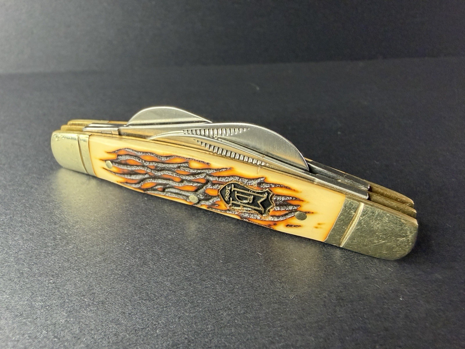 Miller Bros Brothers Stag Pocket Knife - 4 Blades Folding Knife - Vintage