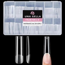 Nail Tips Square XXL Long: Full Cover Pre-File Square Straignt Gel Nail Tips No 