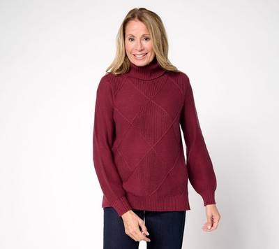 Belle by Kim Gravel Diamond Shaker & Jersey Sweater Zinfandel XXS New