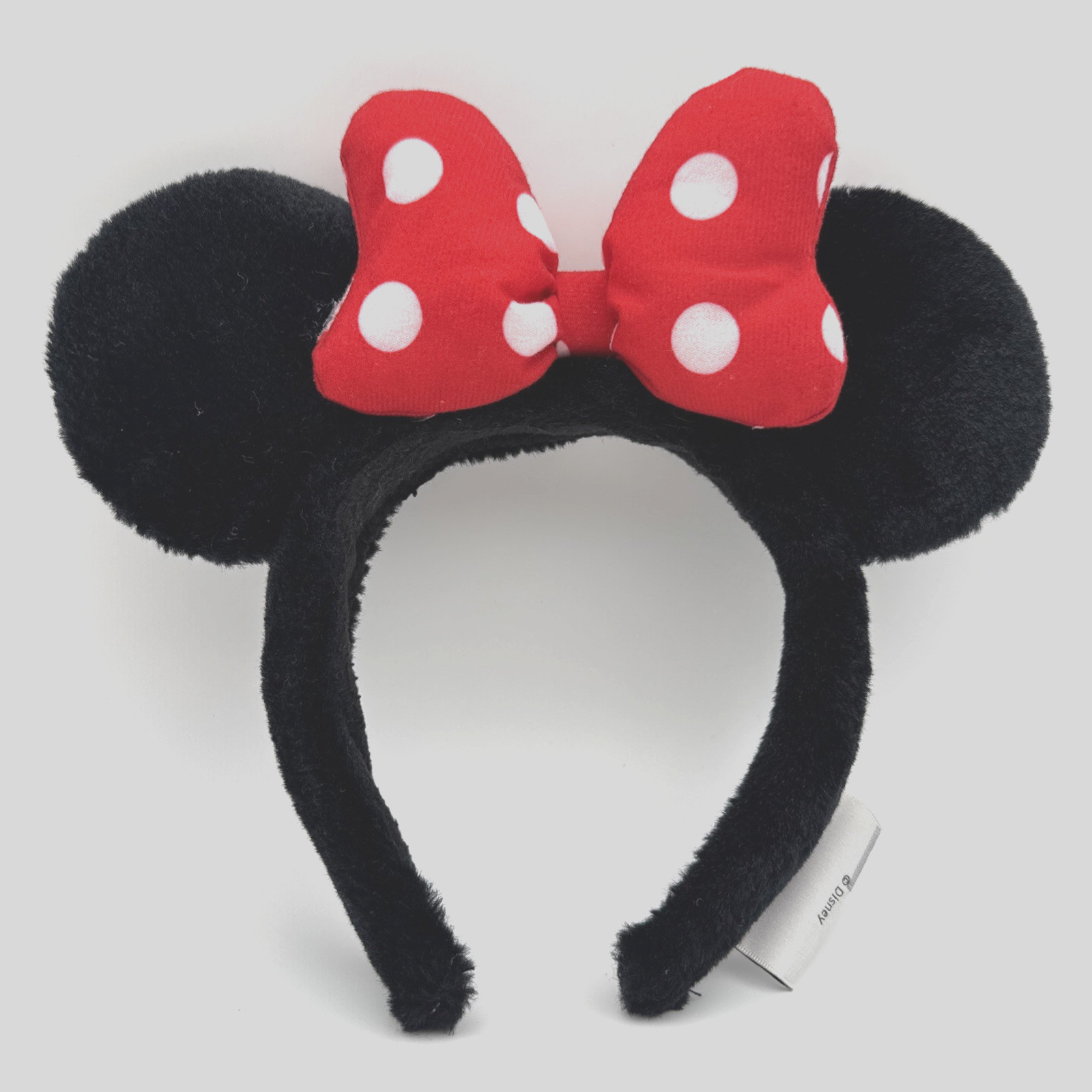 Disney Parks Minnie Mouse Plush Ear Headband w/ Red Polka Dot Bow • Disneyland