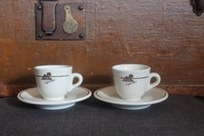 2 ACF Espresso Tassen Unterteller Azul Espresso beige Gold ACF Italy