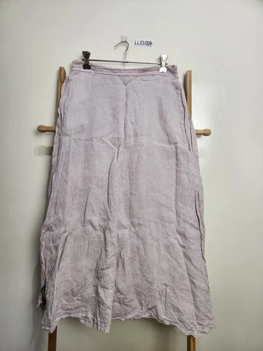 Cindy G Light Pink Linen Maxi Skirt Pockets Size S Made In Italy