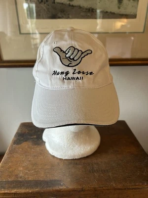 Hang Loose Hawaii Embroidered White Adjustable Strapback Baseball Cap Hat - Image 1 of 4
