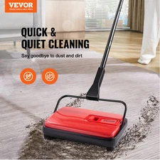 Carpet Floor Sweeper Manual 6.7 inch Width Sweeping Paths Non Electric Red