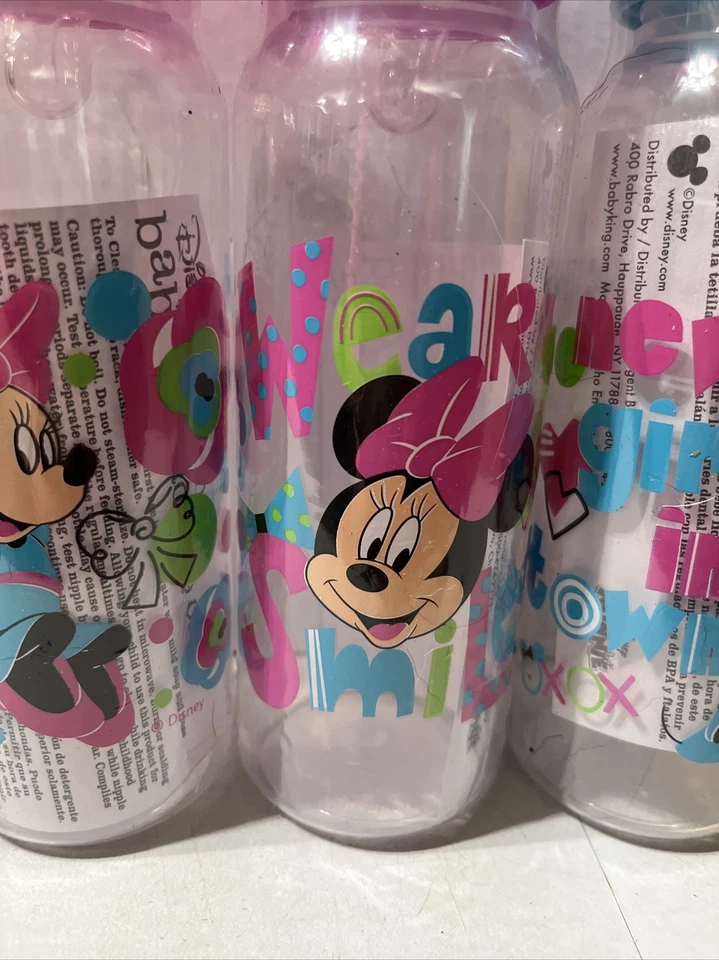 Biberones Disney (Paquete de 3) Minnie Mouse 9 OZ sellados nuevos Foto 3 de 4