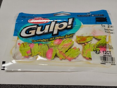 1 Pack of 12 Berkley Gulp 1'' Sand Fleas PINK FUZE COLOR - FREE SHIPPING