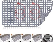 Silicone Kitchen Sink Mat 25"x13" Sink Protectors Fits Kitchen Rear/Center Drain
