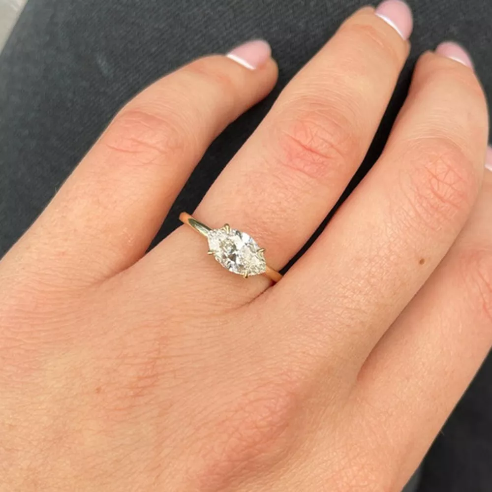 Yellow gold sale moissanite engagement rings